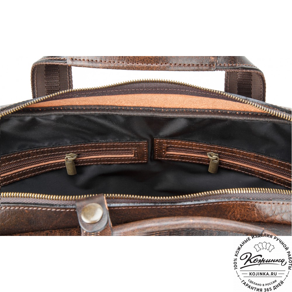 Кожаная мужская сумка-рюкзак "Генри" (коричневый эксклюзив)